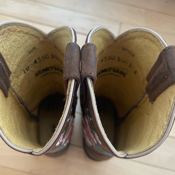 Kids Brown Floral Embroidered Boots - Picture 4 of 5